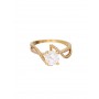 טבעת עדינה ציפוי זהב עם תוספת של זירקוניה מעובד שקוף