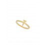 טבעת עדינה ציפוי זהב בשילוב מחמיא של אות