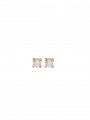 עגילים צמודים ציפוי זהב עם זירקוניה שקוף קוטר 0.4 ס"מ