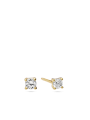 עגילים צמודים ציפוי זהב עם זירקוניה שקוף קוטר 0.3 ס"מ