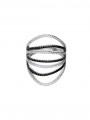 טבעת רחבה כסף 925 בציפוי רודיום עם תוספת של זירקוניה מעובד שקוף