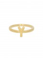 טבעת עדינה ציפוי זהב עם שילוב מרשים של אות