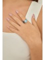 טבעת עדינה כסף 925 בשילוב סברובסקי מעובד כחול ותכלת