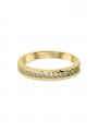 טבעת זהב צהוב 14K חצי איטרנטי בשיבוץ אבני זירקוניה