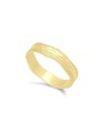 טבעת נישואין זהב צהוב 14K מרוקעת