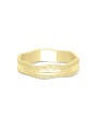 טבעת נישואין זהב צהוב 14K מרוקעת