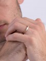 טבעת נישואין זהב לבן 14K מאט