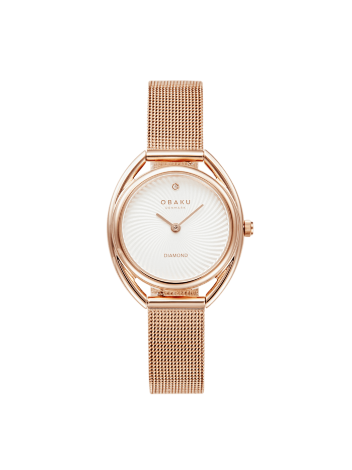 שעון OBAKU לאישה JUVEL ROSE עם שיבוץ יהלום