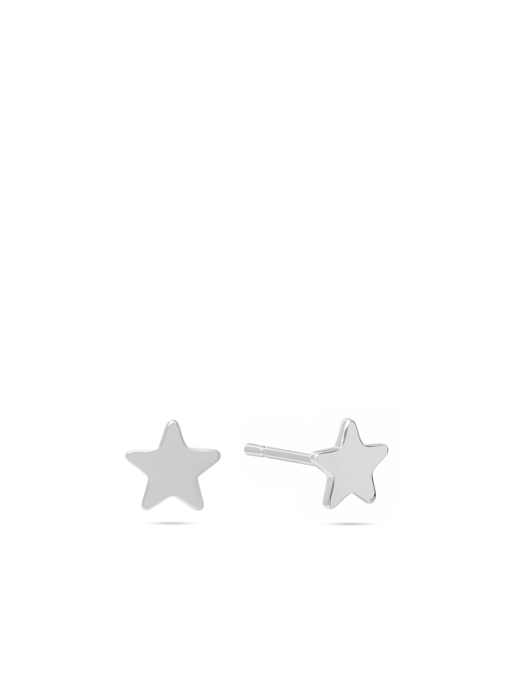עגילים צמודים כסף 925 בצורת "כוכב"
