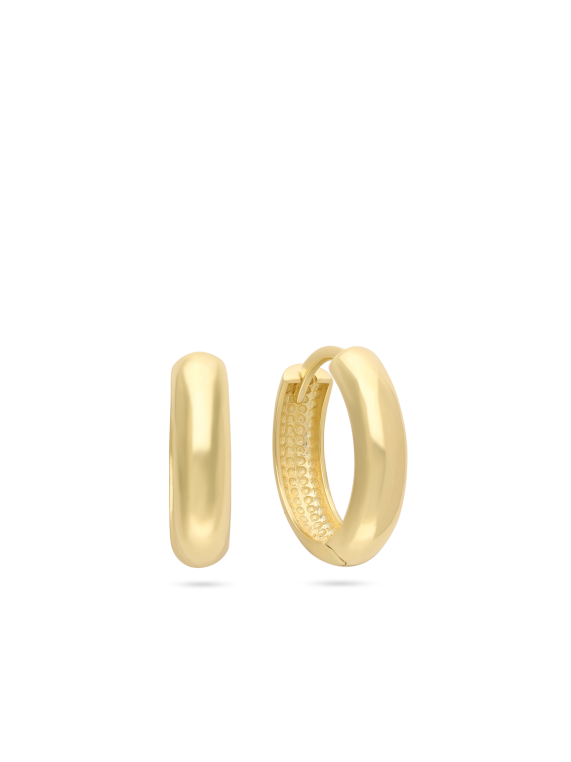 עגילי חישוק זהב לבן 14K קוטר 1.5 ס"מ