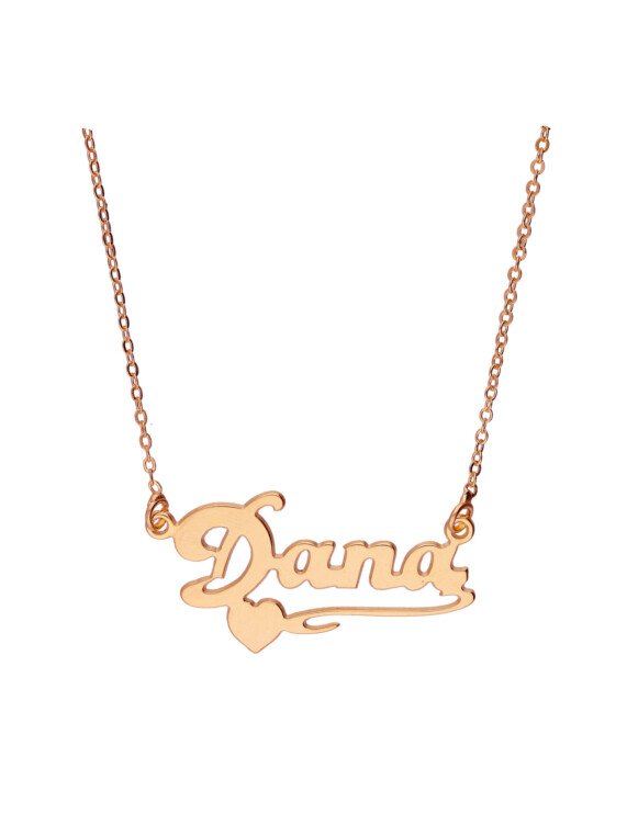 שרשרת שם "Dana" ציפוי זהב אדום
