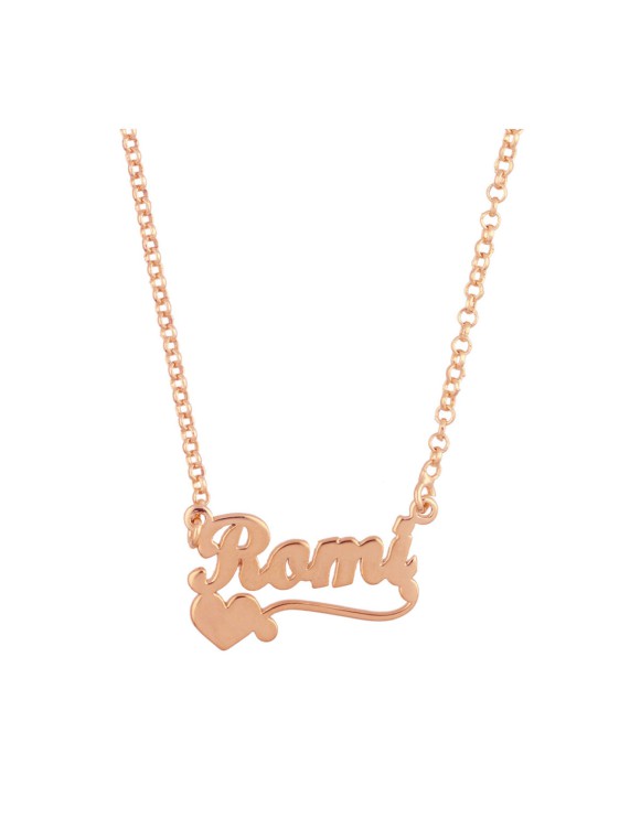 שרשרת שם ציפוי זהב "Romi" אדום