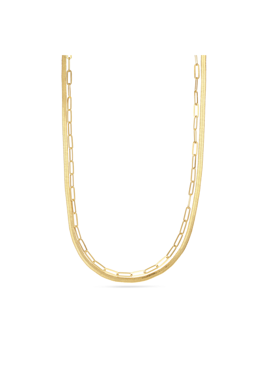 שרשרת שכבות ציפוי זהב בשילוב חוליות