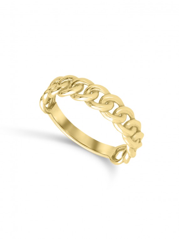טבעת זהב צהוב 14K לולאות