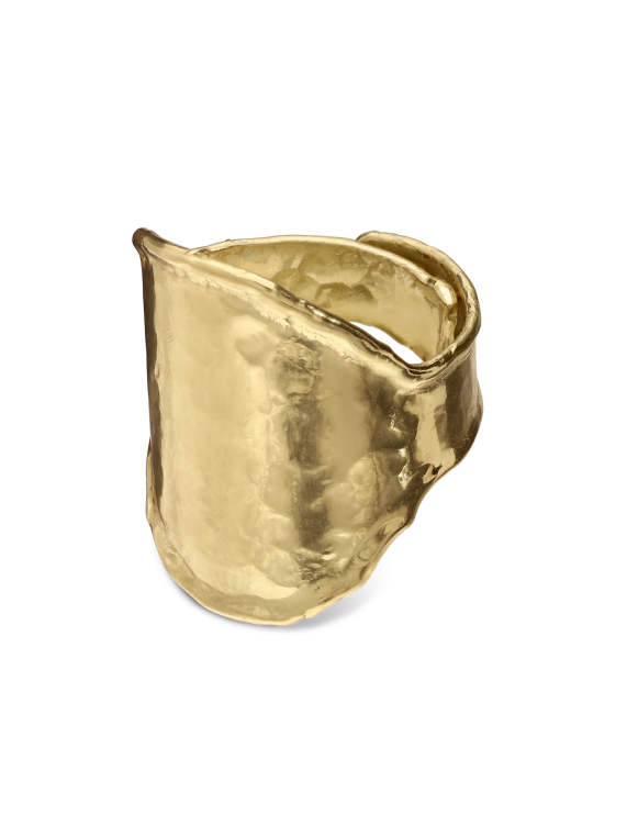 טבעת רחבה כסף 925 בציפוי זהב
