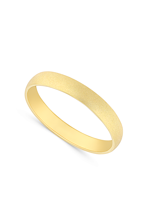 טבעת נישואין זהב צהוב 14K קלאסית בגימור מאט 3.3 מ"מ