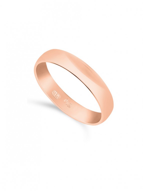 טבעת נישואין מבריקה זהב אדום 14K